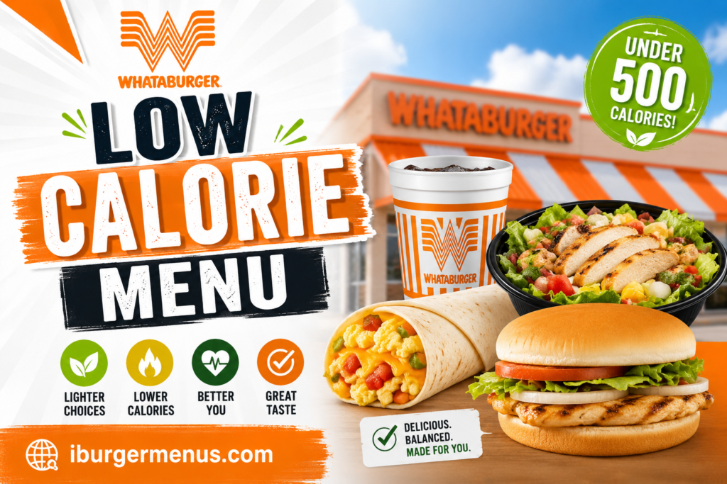 Whataburger Low Calorie Menu with Prices 2026