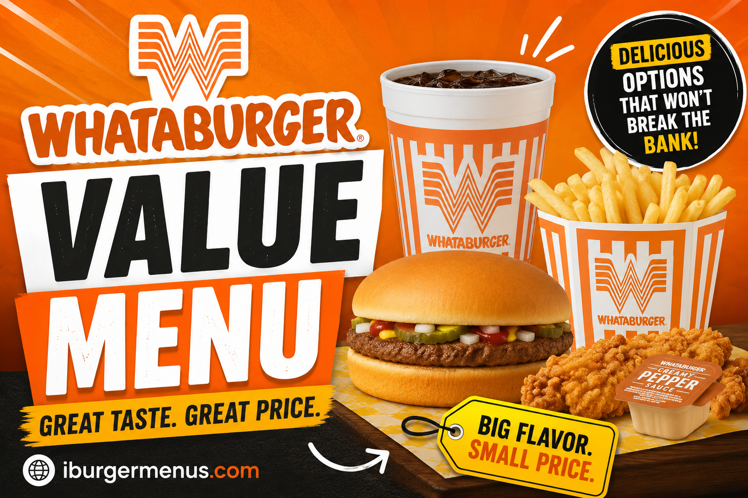 Whataburger Value Menu with Prices 2026